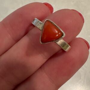 Sterling Triangle Stone Ring